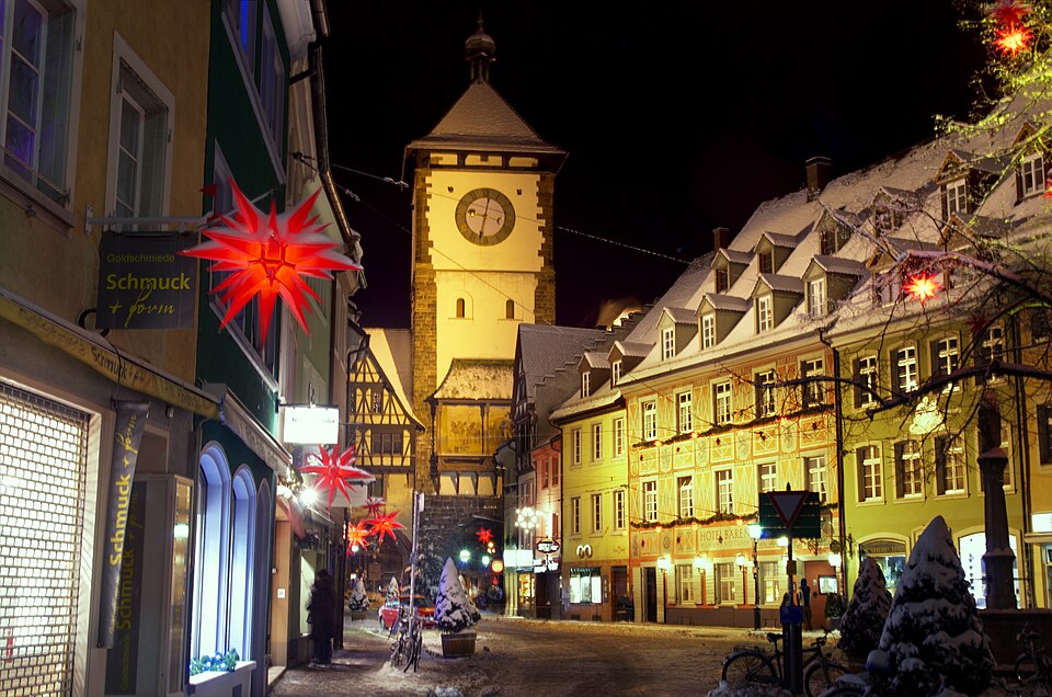 Centre-ville de Freiburg à la période de Noël